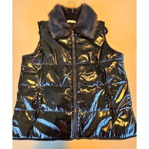 Steve Madden Faux Fur Puffer Vest Sz L